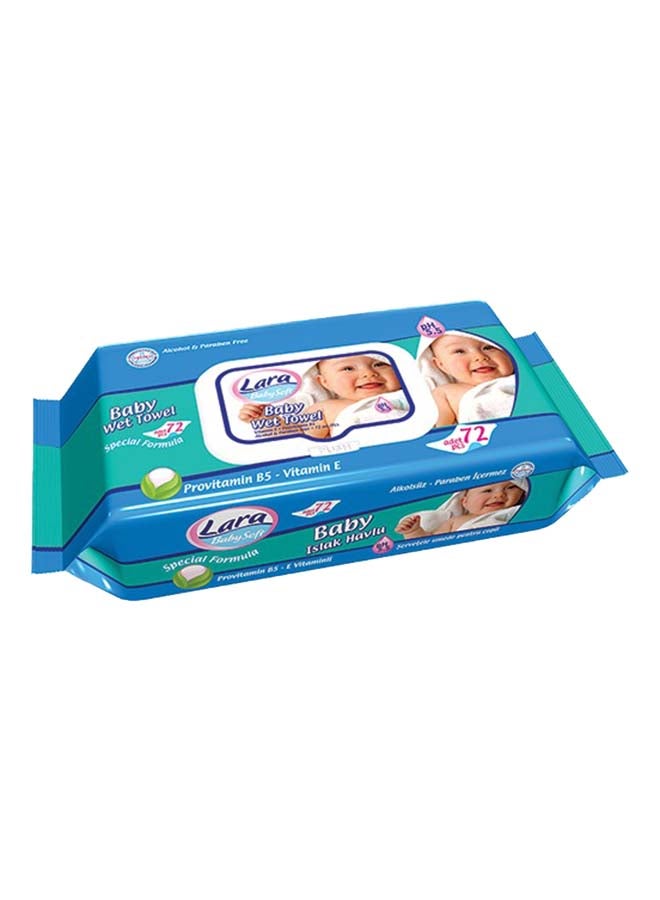 lara Baby Soft Wet Towel Blue Green 72 Piece 