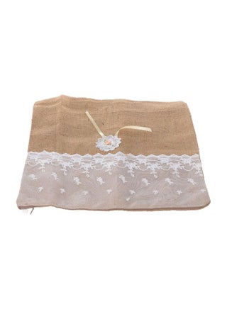 غطاء وسادة ديكور مسطح combination بني فاتح/أبيض 45x45سم - v1586249996/N36335706A_1