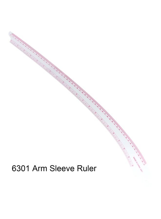 7-Piece Multi-function Sewing Dress Ruler Set White/Pink - Image 3