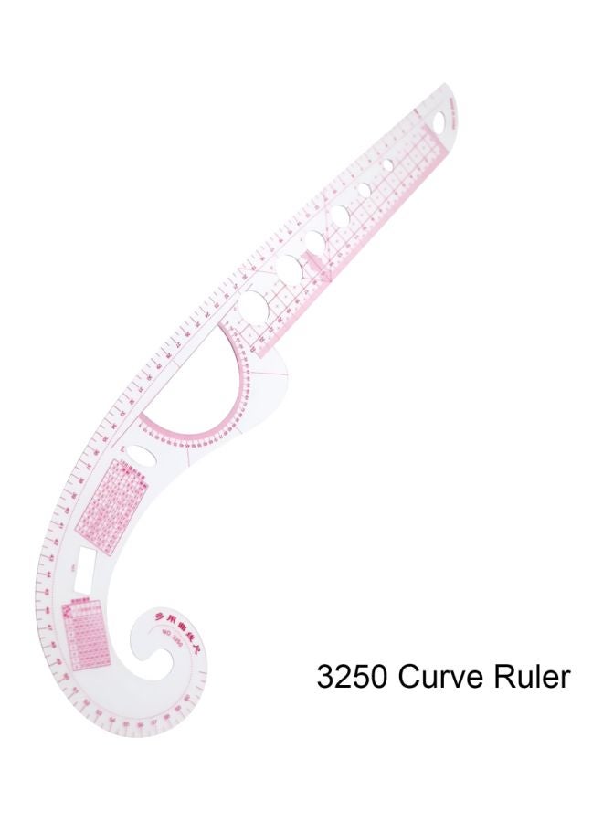 7-Piece Multi-function Sewing Dress Ruler Set White/Pink - Image 4