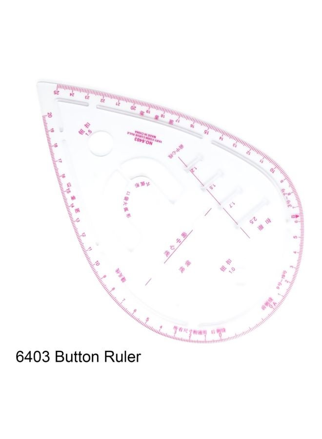 7-Piece Multi-function Sewing Dress Ruler Set White/Pink - Image 5