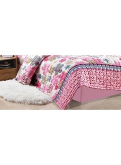 3-Piece Compressed Comforter Set Single Size Combination Pink/White/Grey 200x150cm - v1586252527/N15480993A_2