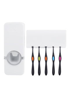 Generic Automatic Toothpaste Dispenser And Toothbrush Holder Set White  - Image 1