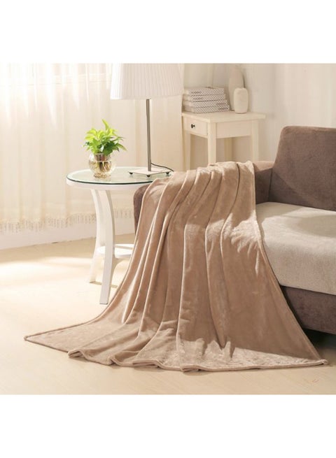 1 Piece Soft Blanket King Size Flannel Brown 220x200cm