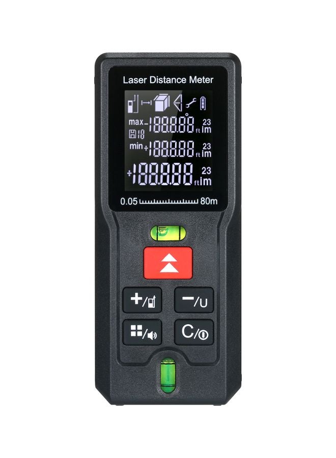 جهاز تحديد المدى الرقمي بالليزر محمول باليد مزود بشاشة LCD أسود 16.8x4.3x11.5سم  - Image 1