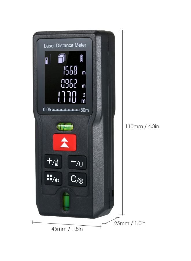 جهاز تحديد المدى الرقمي بالليزر محمول باليد مزود بشاشة LCD أسود 16.8x4.3x11.5سم  - Image 3