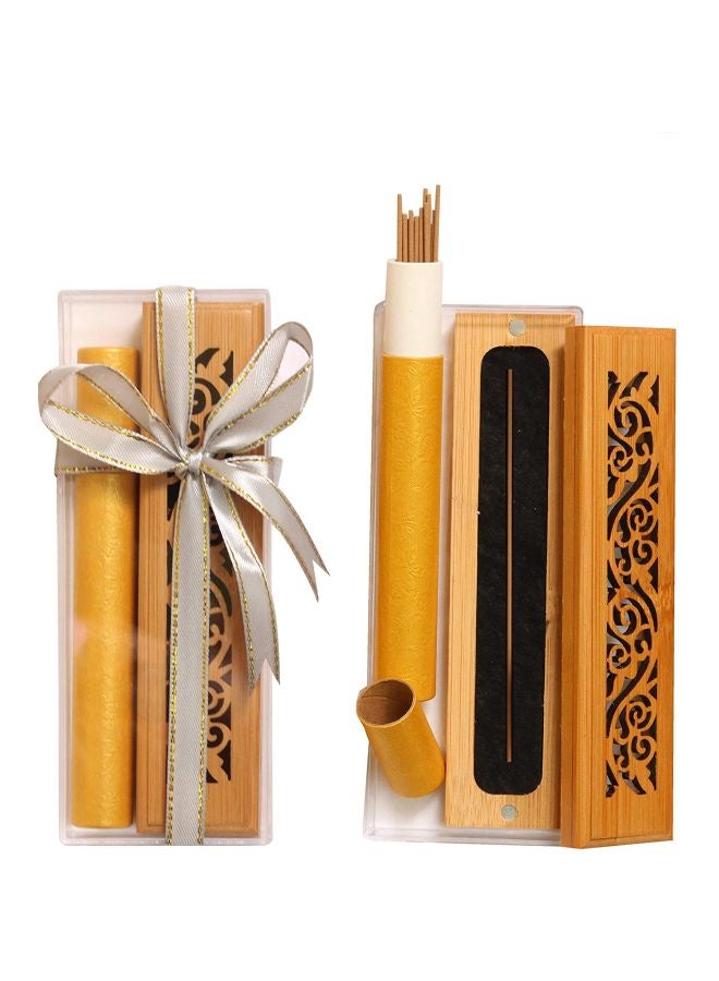 BAKHOOR AL BOSIDIN - Incense Burner Gift Box With Incense Sticks Brown 10.5centimeter - Image 1