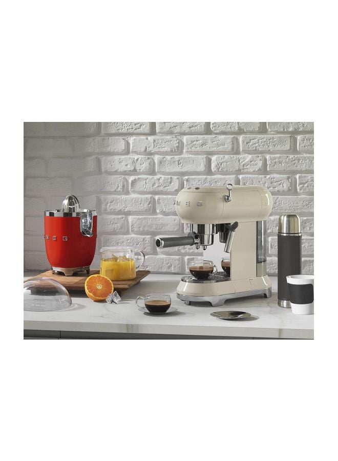 smeg - 50's Style Espresso Coffee Machine 1350W 1 L 1350 W ECF01CREU/AU Cream/Silver - Image 1