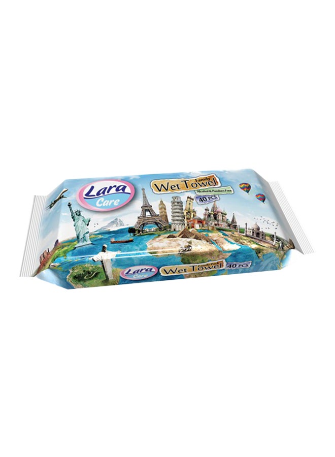 lara 40-Piece Family Wet Wipes White 