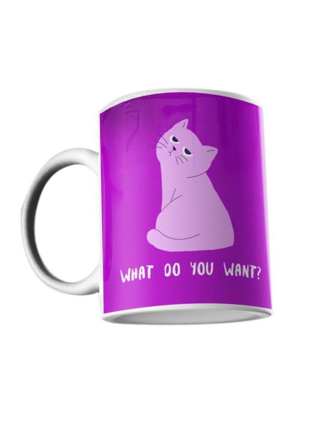 Atiq Printed Ceramic Mug Purple/White 350ml