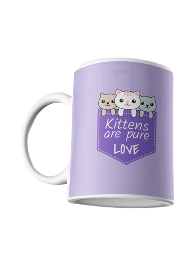 أتيك مج سيراميك مزين بطبعة بنفسجي/أبيض 350ملليلتر