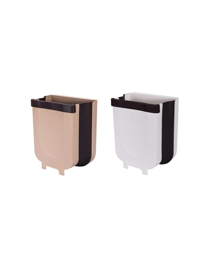 Generic Portable Trash Bin White/black 25x18x22cm  - Image 2