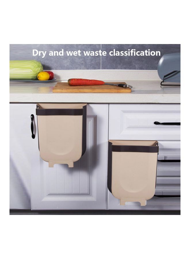 Generic Portable Trash Bin Brown/Black 29x18x25cm  - Image 4