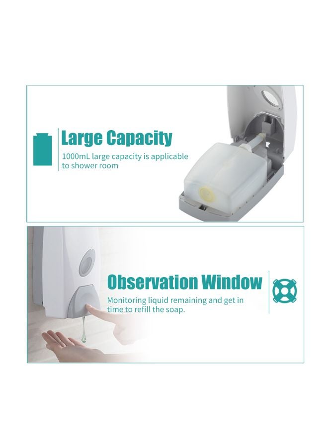 Generic - Wall Mounted Soap Dispenser White/Grey 9.44x3.54x5.11inch - Image 1
