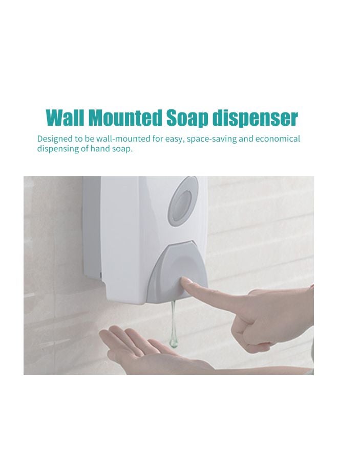 Generic - Wall Mounted Soap Dispenser White/Grey 9.44x3.54x5.11inch - Image 1