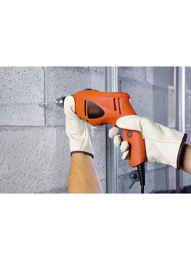 Hammer Drill with Variable Speed for Wood Steel and Masonry Drilling And 5-Pieces High Performance Masonry Drill Bits 500W HD5010VA5-B5 Orange/Black