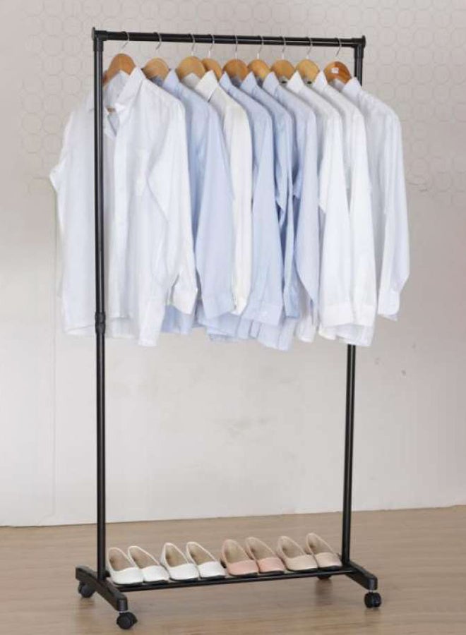 WT - Garment Rack Silver/Black 80x42x96-165cm - Image 1