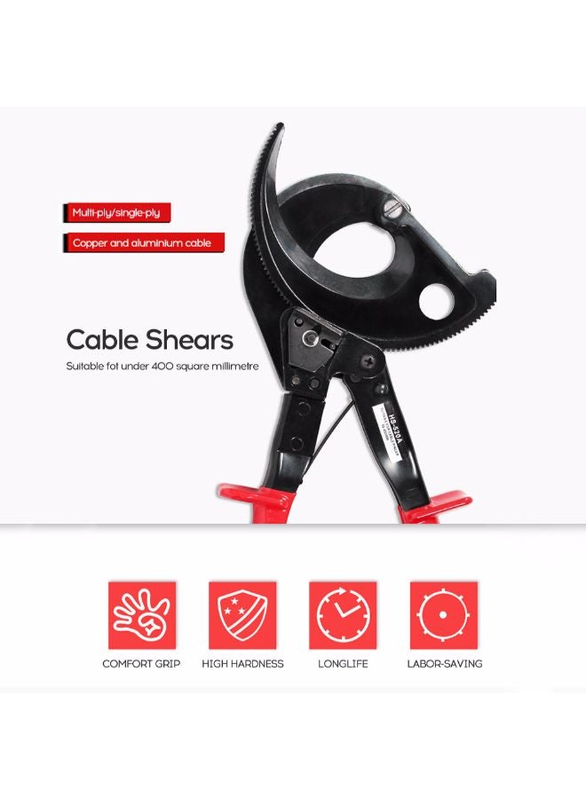 HS-520A Portable Ratchet Cable Shear Red/Black  - Image 3