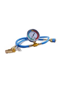 AC R134A Car Auto Air Conditioning Refrigerant Recharge Measuring Hose Gauge Blue/Brown