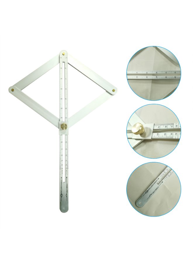 Generic - Professional DIY Multi-Angle Corner Finder Protractor Tile Silver - Image 1