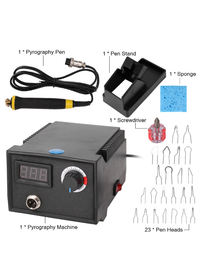 Multi-Functional Electric Pyrography Machine Set Black