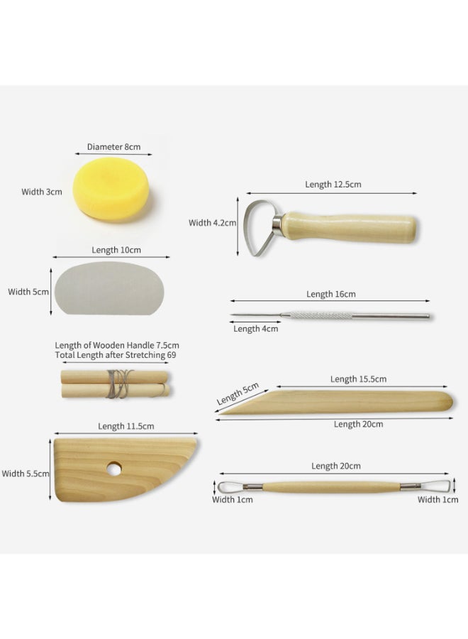 8-Piece Ceramic Cutter Tool Set Beige/Yellow/White 3 x 3 x 26.5cm  - Image 2