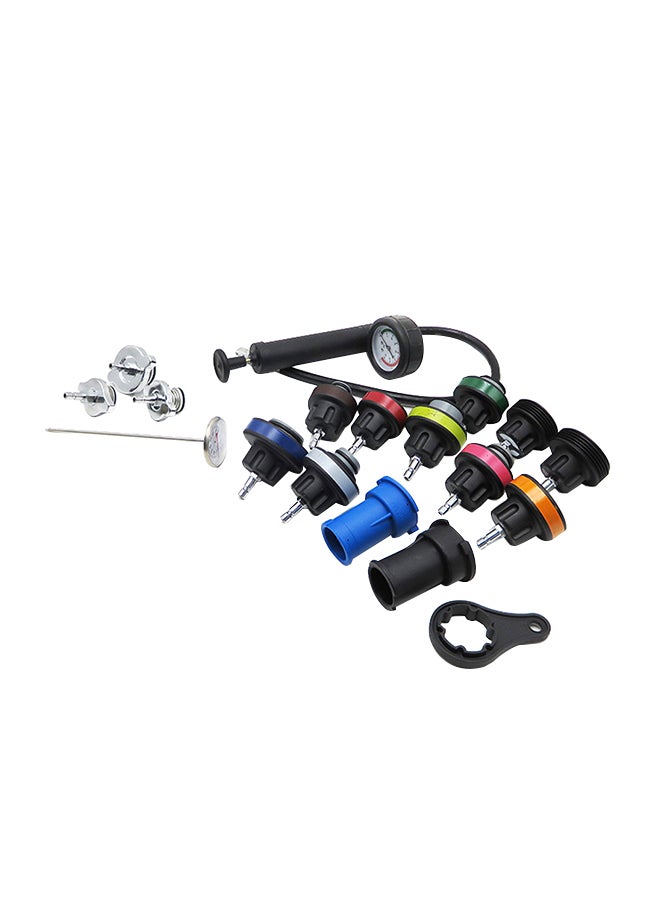 18-Piece Car Cooling System Tester Auto Repairing Pressure Gauge Kit Multicolor 31centimeter - Image 1
