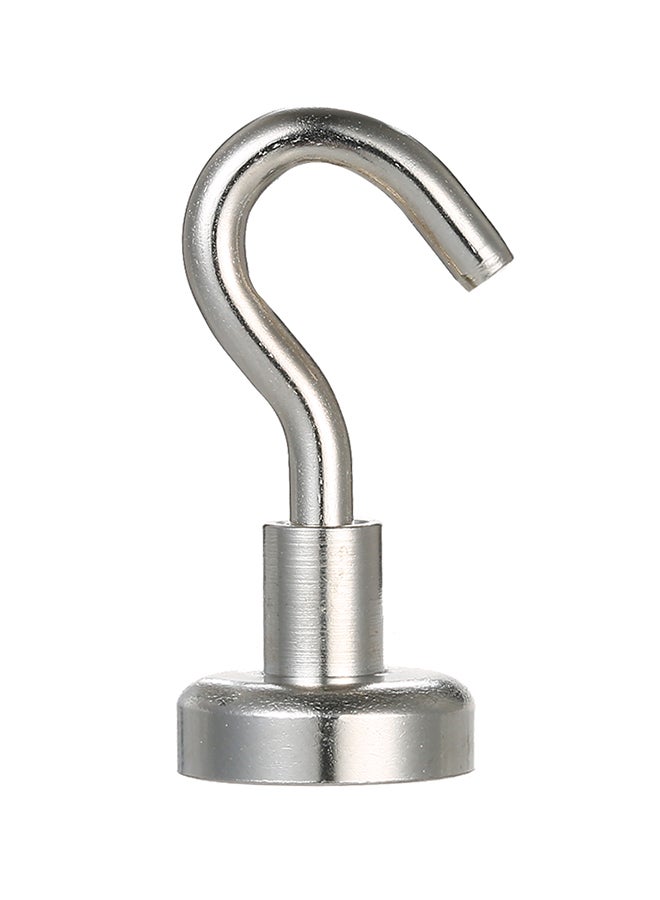 10-Piece Heavy Duty Magnetic Hanging Hook Silver 11.5centimeter - Image 3