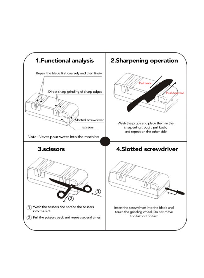 Electric Knife Sharpener DE1705 White/Black - Image 2