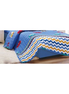 3-Piece Compressed Comforter Set Single Size Microfiber Blue/Red 200x150cm - v1586328032/N15481000A_2