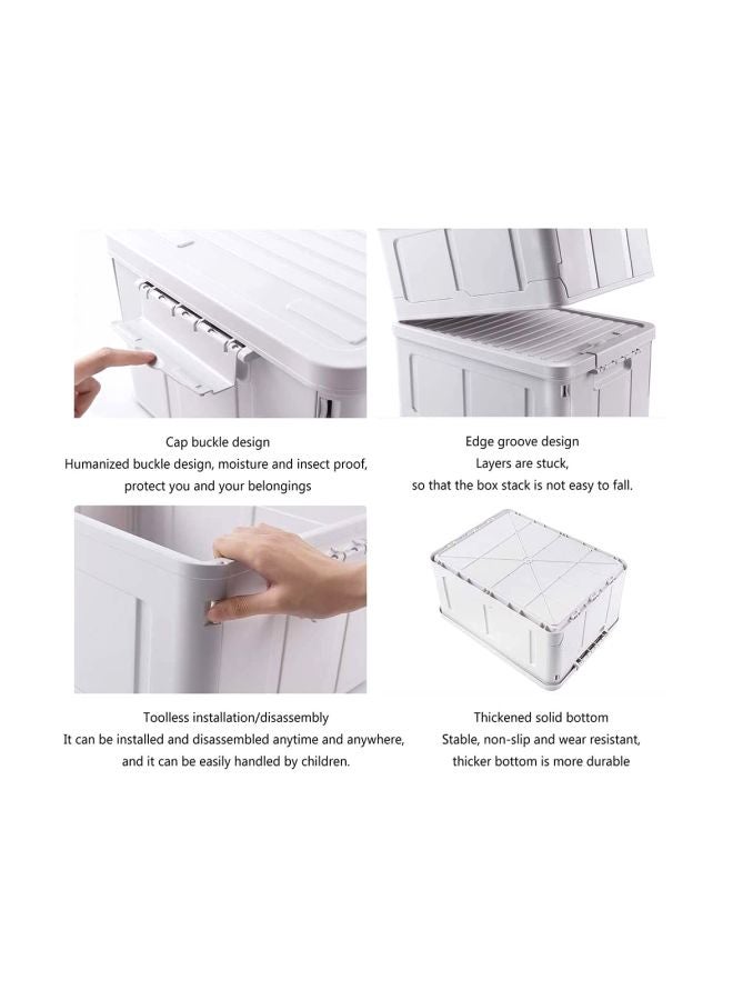 Royal Polar Foldable Plastic Storage Box White 22.6x34.4x47cm  - Image 5