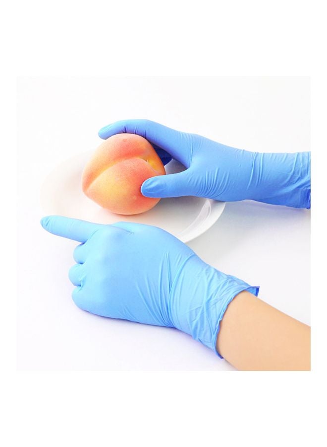 50-Piece Disposable Latex Glove Blue - Image 3