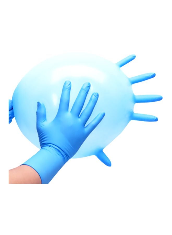 50-Piece Disposable Latex Glove Blue - Image 4