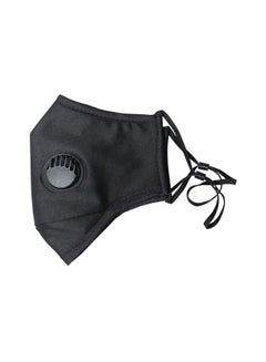 (1-Piece) Anti Air Pollution Dust Black Face Mask With Two Replaceable Filter For Adults Black 15cm