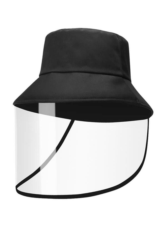 Protective Dustproof Hat With Face Shield Black/Clear 20centimeter  - Image 1
