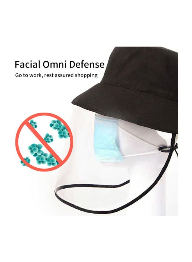 Protective Dustproof Hat With Face Shield Black/Clear 20centimeter  - Image 2