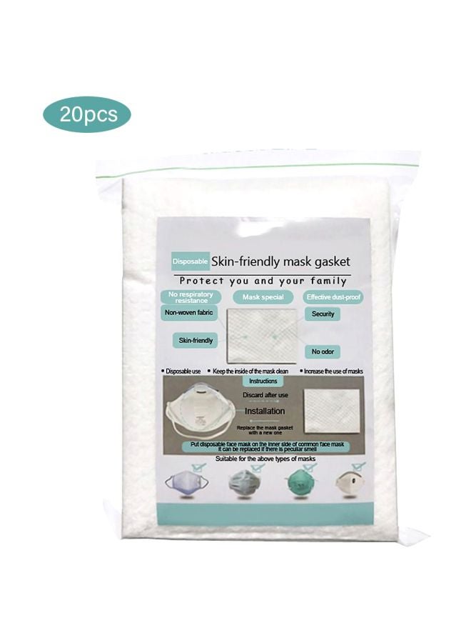 20-Piece Disposable Mask Gasket White 10x3x7cm  - Image 3