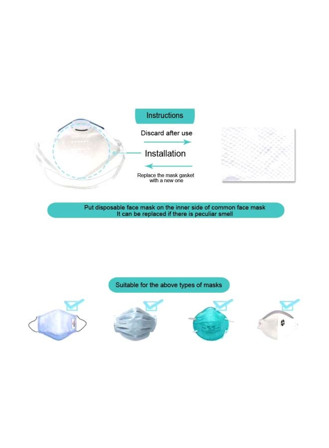 20-Piece Disposable Mask Gasket White 10x3x7cm  - Image 5