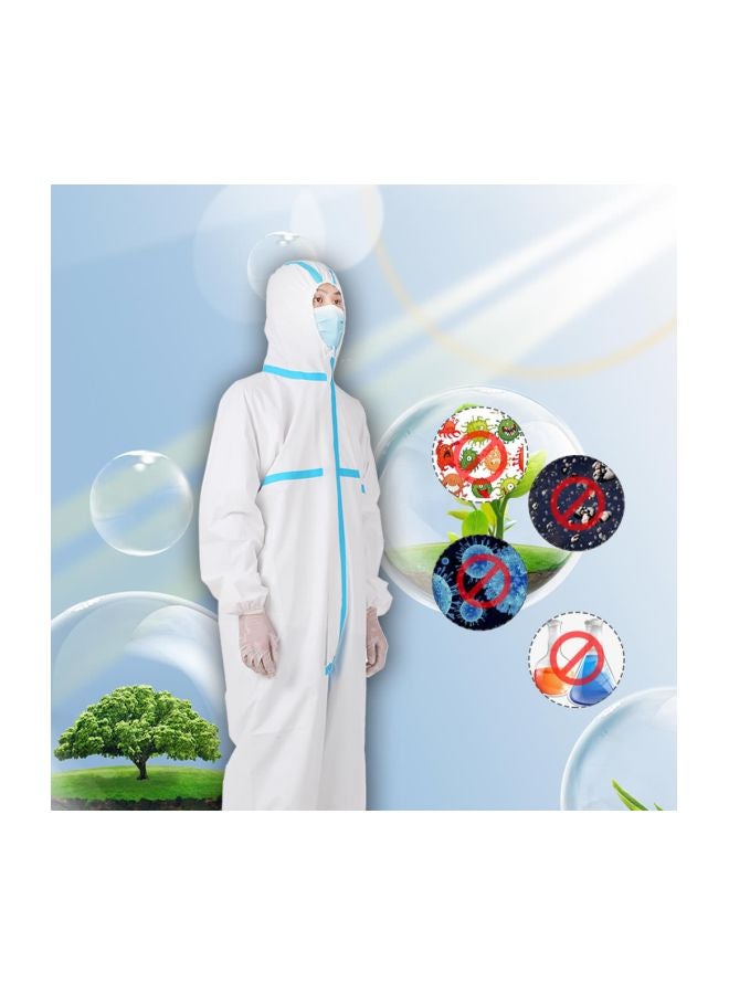 Disposable Anti-Epidemic Isolation Suit White/Blue XXL - Image 2