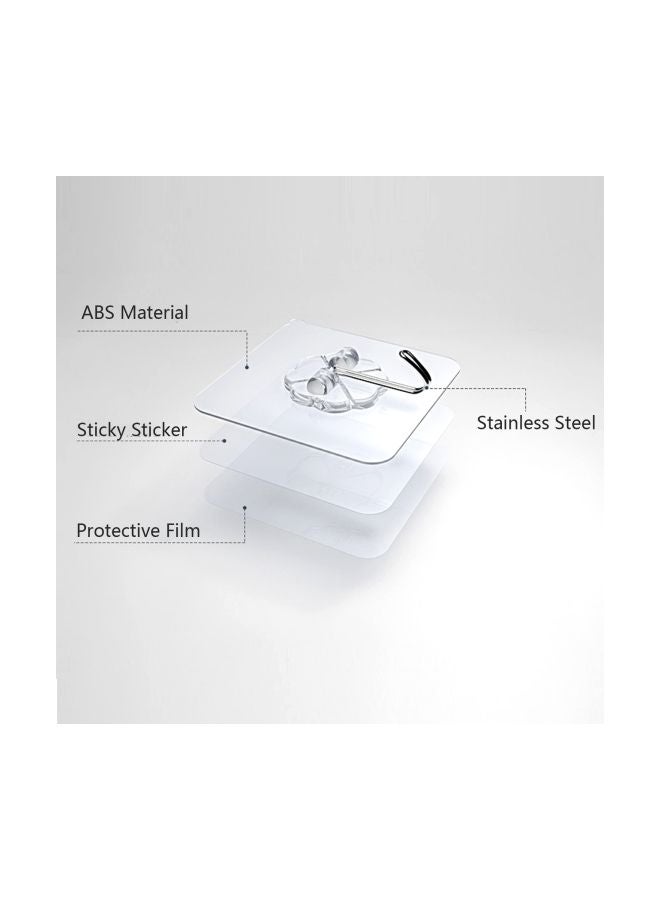 12-Piece Adhesive Hook Set Clear 11.8x6.7x7.3centimeter - Image 3