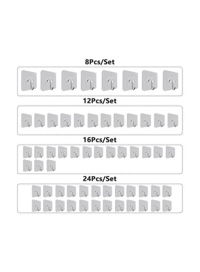 12-Piece Adhesive Hook Set Clear 11.8x6.7x7.3centimeter - Image 5
