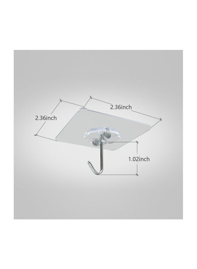 مجموعة خطافات لاصقة مكونة من 8 قطع فضي 2.36x2.36x1.02بوصة  - Image 5