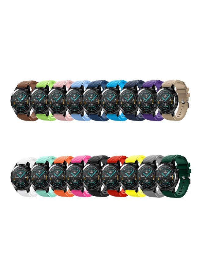 مجموعة من 18 سوار بديل لساعة Huawei GT 2/ Honor Magic Watch 2 مقاس 46 مم أخضر/ بني/ وردي