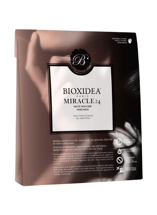 BIOXIDEA PARIS - Pack Of 3 Miracle 24 Haute Skin Care Hand Mask 3x16ml - Image 1