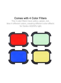 Generic Dedicated Barn Door With Removable Honey Comb Grid And 4-Color Filter For Pocket Flash Multicolour  - Image 3