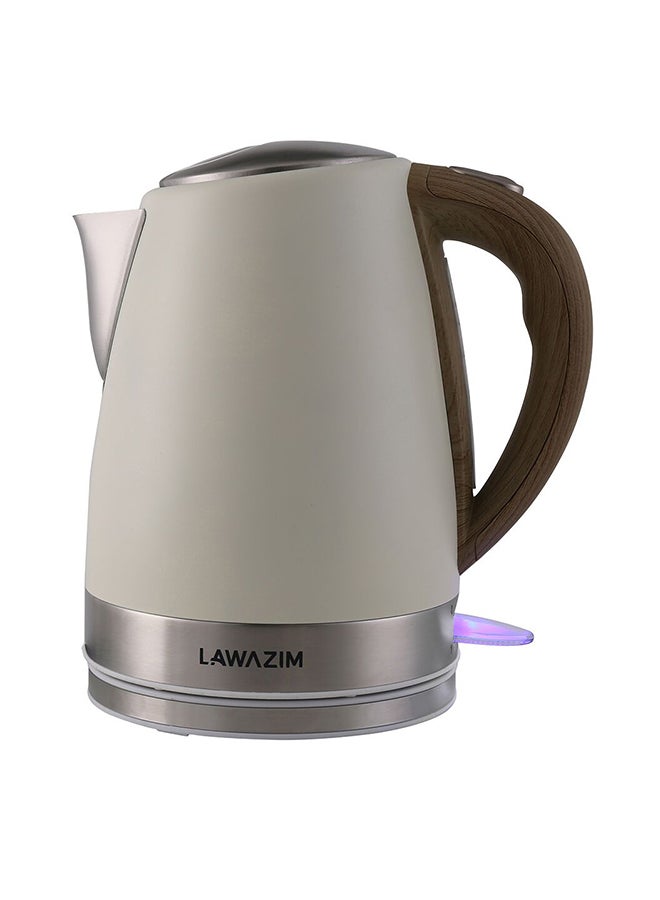 LAWAZIM Stainless Steel Electric Kettle 1.7 L 2200.0 W 05-2206-02 White/Brown  - Image 1
