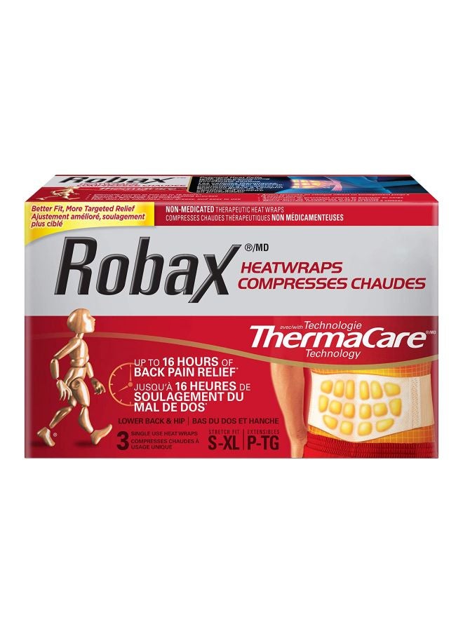 3-Piece Thermacare Lower Back And Hip Pain Therapy Heatwrap