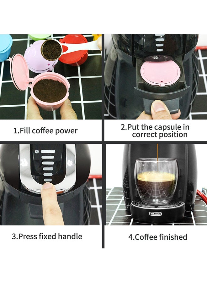 5-Piece Coffee Capsule Filter Cup Set Multicolour 15.8 x 3.9 x 5.7cm - Image 2