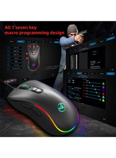 HXSJ Wired RGB Gaming Mouse Black  - Image 2