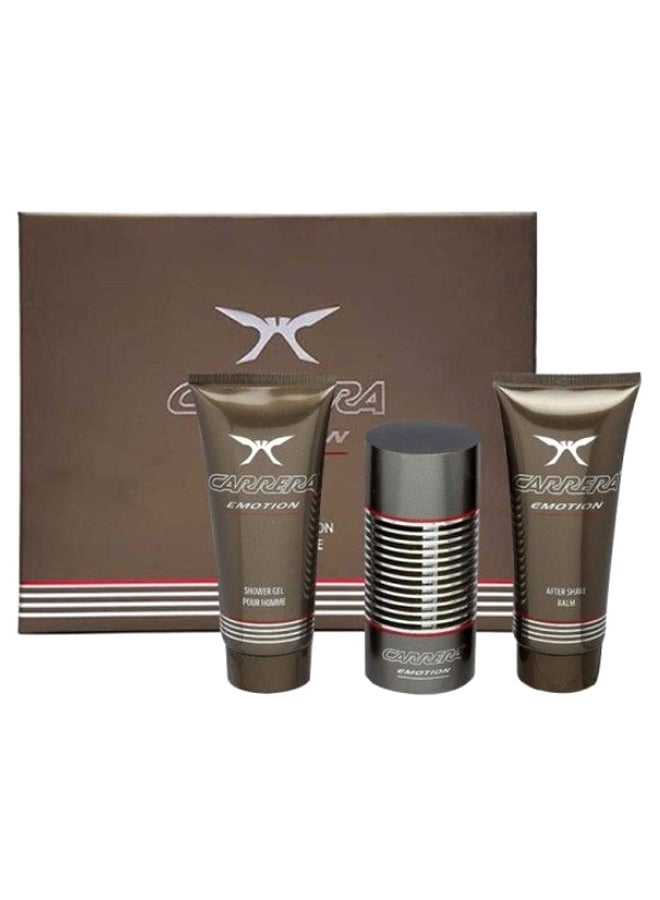كاريرا طقم هدايا إيموشن Emotion EDT (100 ml), After Shave Balm (150 ml) & Shower Gel (150 ml) - Image 1